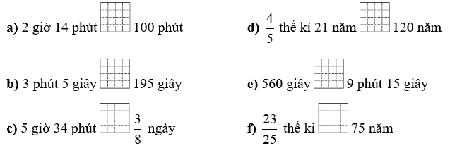 Điền dấu thích hợp vào ô trống. (ảnh 1)