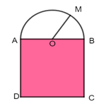 Giải bài toán sau. Cho hình vuông ABCD và nửa hình tròn tâm O (như hình vẽ). Biết OM = 8,25 cm. Tính chu vi của hình vuông ABCD. (ảnh 1)