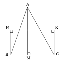 Giải bài toán sau: Cho hình vẽ sau: Biết rằng diện tích tam giác ABC bằng 4/5 diện tích hình chữ nhật HKCB và BC = 40 cm, độ dài cạng BH bằng 87,5% độ dài cạnh BC. Hỏi chiều cao AM của tam giác ABC có độ dài bao nhiêu? (ảnh 1)