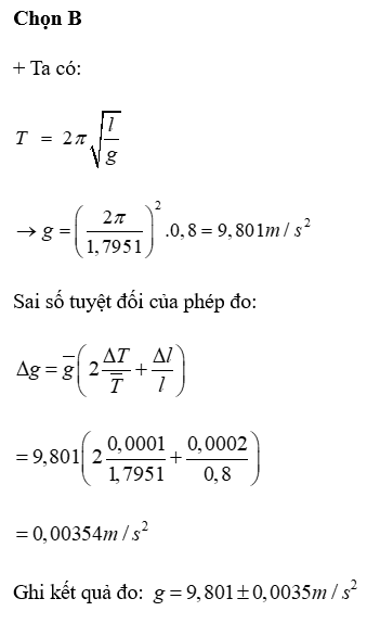 Trong bài thực hành đo gia tốc trọng trường của Trái Đất tại phòng thí nghiệm. Một học sinh đo chiều dài con lắc (ảnh 1)