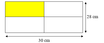 Diện tích của phần được tô màu là: ..... cm2 (ảnh 1)