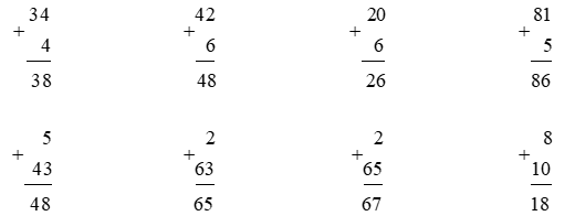 Đặt tính rồi tính.  34 + 4 (ảnh 2)