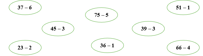 Tô màu vào phép tính có kết quả bé hơn 35. (ảnh 1)