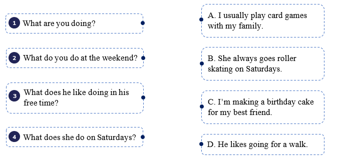 Read and match. What are you doing ? (ảnh 1)