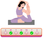 My mom does yoga ______. (ảnh 1)