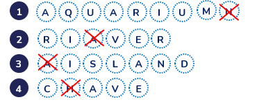 Cross (x) one letter. Gạch chéo (x) một chữ cái. (ảnh 2)