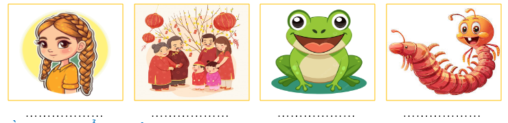 Đánh dấu ☑ vào ô trống chứa hình ảnh có tiếng chứa vần “êt” hoặc “êch”: (ảnh 1)