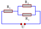 Cho mạch điện như hình với U = 9 V, R1= 1,5 Ω, R2 = 6 Ω. Biết cường độ dòng điện qua \({R_3}\) là 1 A. Tính nhiệt lượng tỏa ra trên R 2 trong 2 phút? (ảnh 1)