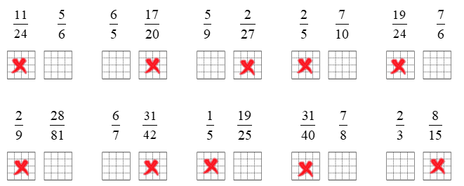 Điền  X  dưới số bé hơn (ảnh 3)