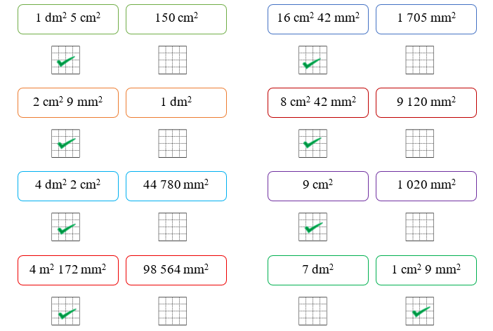 Điền dấu V dưới số đo bé nhất. (ảnh 3)