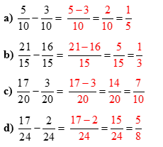 Tính rồi rút gọn phân số (ảnh 2)