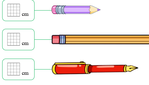 Đo độ dài của mỗi chiếc bút chì dưới đây (ảnh 1)