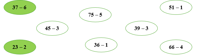 Tô màu vào phép tính có kết quả bé hơn 35. (ảnh 2)