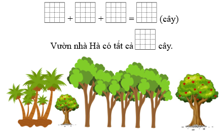 Hỏi vườn nhà Hải có tất cả bao nhiêu cây? (ảnh 1)