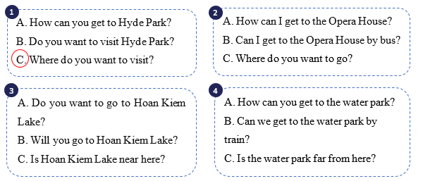 Listen to the answers and circle the correct questions. 🎧 (ảnh 1)