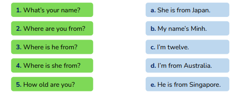 Exercise 6. Read and match. (ảnh 1)