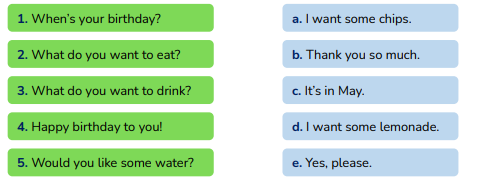 Read and match. When’s your birthday? (ảnh 1)