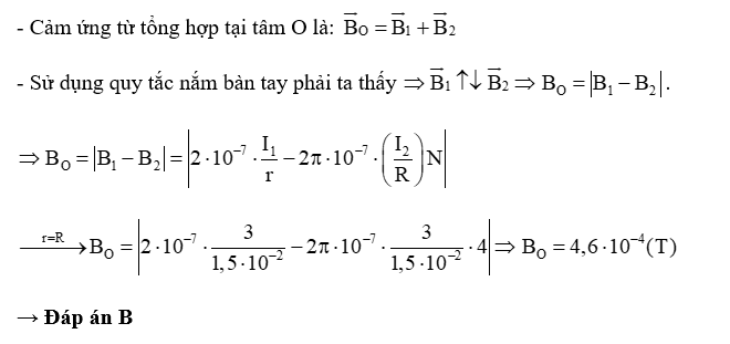 Một dây dẫn thẳng, dài có vỏ bọc cách điện, ở khoảng giữa được uốn thành 4 vòng tròn xít nhau, bán kính mỗi (ảnh 2)