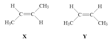 Phân tử but – 2 – ene có 2 đồng phân hình học X và Y  (ảnh 1)