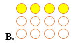 Hình có phần tô màu  1/4 hình là: (ảnh 3)