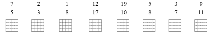 a) Điền dấu X  thích hợp vào ô trống dưới phân số bé hơn 1. (ảnh 2)
