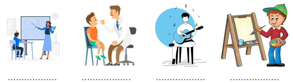 Em hãy viết tên các nghề nghiệp phù hợp với những hoạt động sau: (ảnh 1)