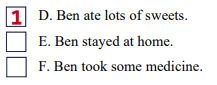 Read and number.  I’m Ben. Yesterday, I ate too many sweets, so I had a stomach ache. (ảnh 2)
