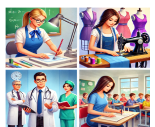 Những nghề nghiệp nào xuất hiện trong bức tranh sau? (ảnh 1)
