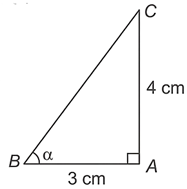 Cho tam giác ABC vuông tại A, có AB = 3 cm, AC = 4 cm như hình vẽ dưới đây.  Khi đó,  (ảnh 1)