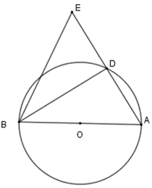 Đ&aacute;p &aacute;n đ&uacute;ng l&agrave;: A  X&eacute;t \[\left( O \right)\] c&oacute; \(\widehat {ABM}\) l&agrave; g&oacute;c nội tiếp chắn nửa đường tr&ograve;n n&ecirc;n \(\widehat {ABM}\; = 90^\circ \). (ảnh 1)