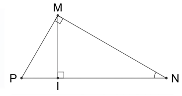Cho tam gi&aacute;c MNP c&oacute; MN = 28 cm, MP = 21 cm, NP = 35 cm. Kẻ đường cao MI trong tam gi&aacute;c MNP. T&iacute;nh \(\sin \widehat {NMI}\) (Kết quả ghi dưới dạng số thập ph&acirc;n) (ảnh 1)