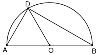 Cho h&igrave;nh vẽ:    Biết rằng \(\widehat {{\rm{BOD}}}\) = 2\(\widehat {{\rm{AOD}}}\) v&agrave; AD = 4 cm. Khi đ&oacute;:  (ảnh 1)