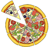 Một chiếc b&aacute;nh pizza h&igrave;nh tr&ograve;n được chia th&agrave;nh 8 miếng như nhau bởi 4 nh&aacute;t cắt qua t&acirc;m (h&igrave;nh vẽ). Mỗi miếng b&aacute;nh cắt ra c&oacute; diện t&iacute;ch bằng 8 cm^2. Khi đ&oacute;: (ảnh 1)