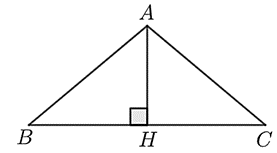 Cho tam gi&aacute;c ABC c&acirc;n tại A c&oacute; \(\widehat {{\rm{BAC}}} = 100^\circ \). Kẻ đường cao AH (H thuộc BC). Biết rằng AH = 5 cm. T&iacute;nh BC. (L&agrave;m tr&ograve;n kết quả đến h&agrave;ng đơn vị của cm). (ảnh 1)