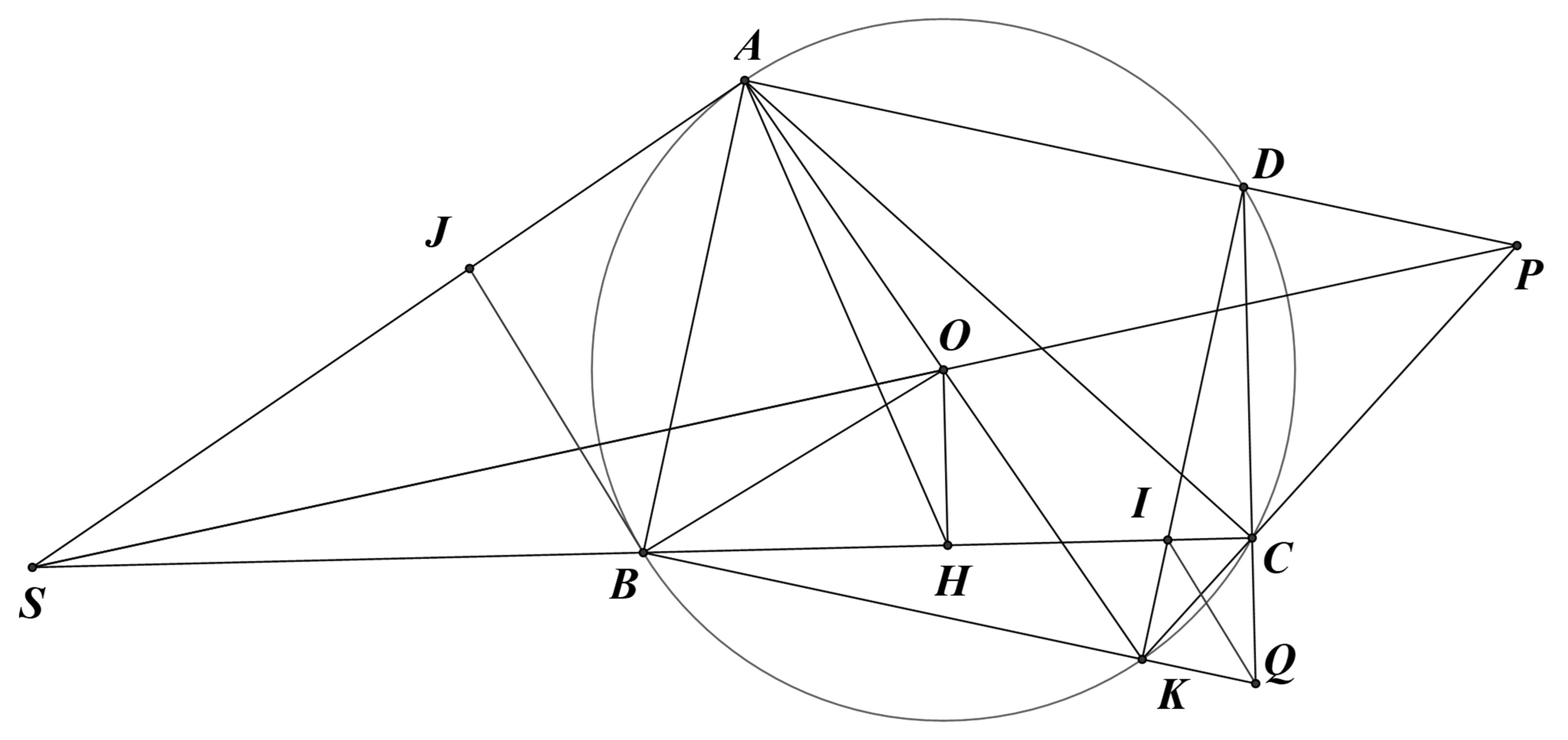 \( \Rightarrow \) \(QI \bot BD\)&nbsp;  M&agrave; \(JB \bot BD\) (\(JB\)l&agrave; tiếp tuyến của (O) (ảnh 3)