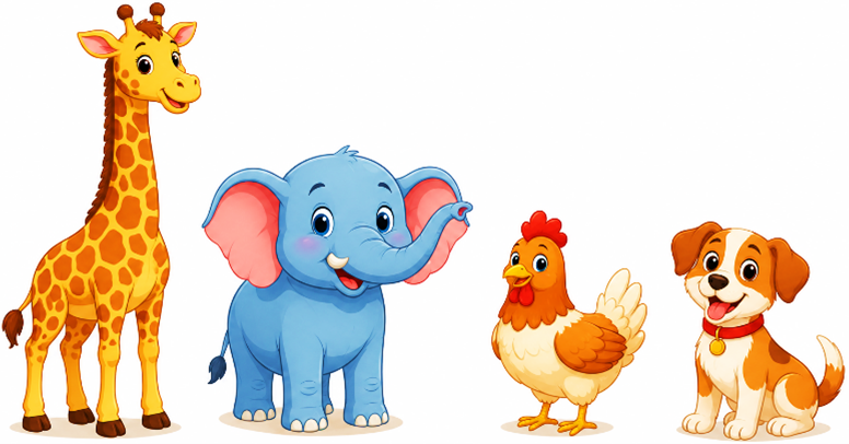 Con vật nào dưới đây cao nhất? (ảnh 1)