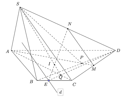 T&iacute;nh được tỉ lệ \(\frac{{IE}}{{IN}} = \frac{4}{9}\). (ảnh 1)