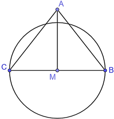 Cho tam giác ABC có AM (M thuộc BC) là đường cao đồng thời là đường phân giác. Khi đó: (ảnh 1)