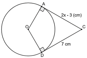 Cho hình vẽ:  Khi đó:  A. x = 4 cm. (ảnh 1)
