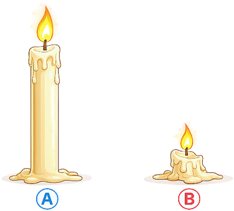 Ngọn nến nào thấp hơn? (ảnh 1)