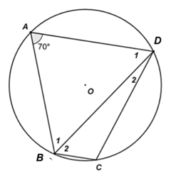 Đ&aacute;p &aacute;n: 100.  X&eacute;t tứ gi&aacute;c \(AOCD\) c&oacute;: \(\wi (ảnh 1)