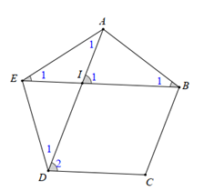 M&agrave; \[DIBC\] l&agrave; h&igrave;nh b&igrave;nh h&agrave;nh n&ecirc;n \[DI = BC = AE\].  Suy ra \[D{I^2} = AI.AD.\] (ảnh 1)