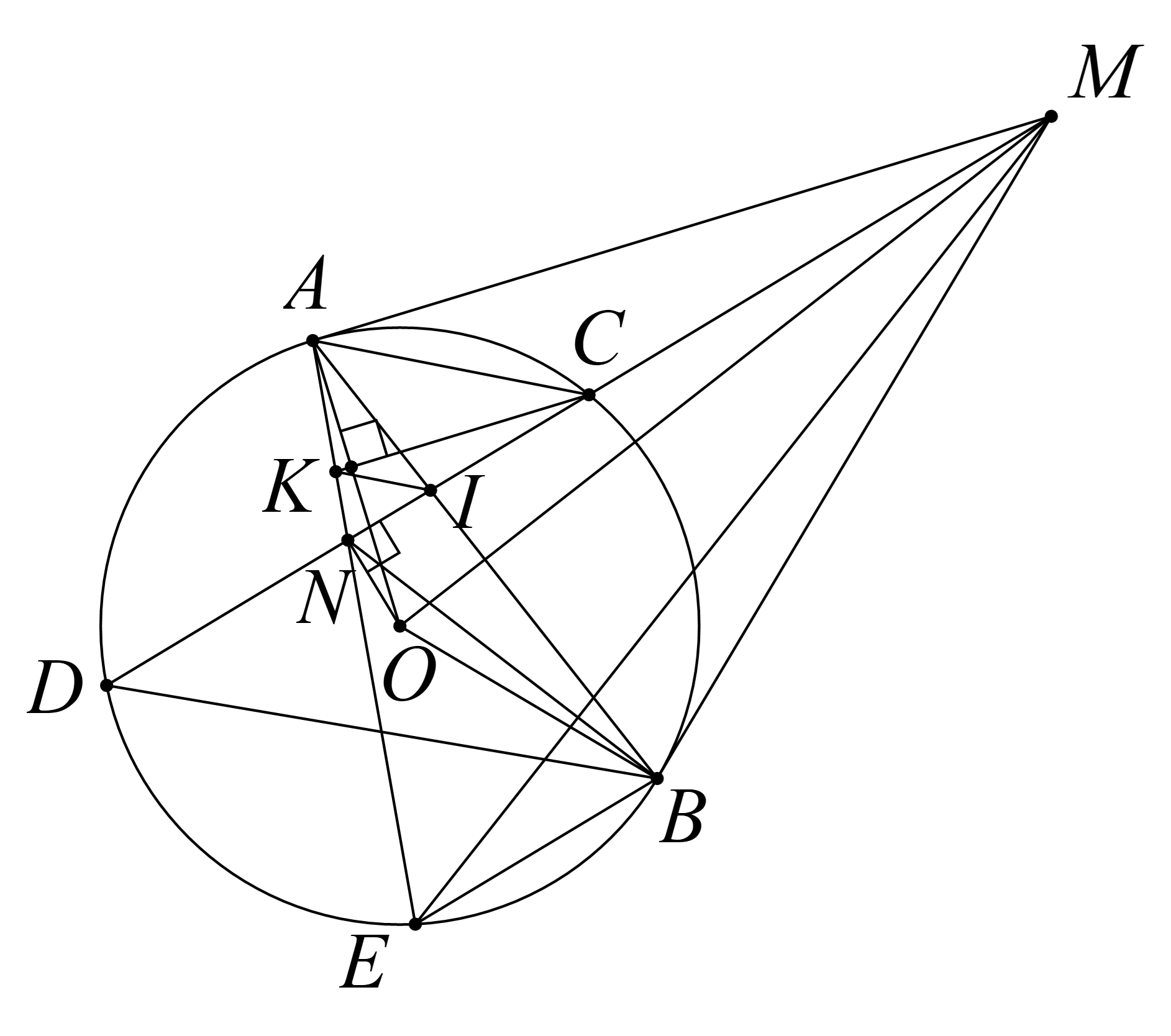 Cho đường tr&ograve;n \(\left( O \right)\), từ điểm \(M\) n (ảnh 1)