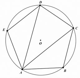    Gọi \(O\) l&agrave; t&acirc;m của ngũ gi&aacute;c đều \(ABCD (ảnh 2)