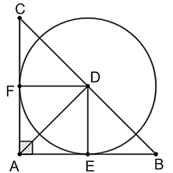 Cho tam giác ABC vuông cân tại A. Gọi D là trung điểm của BC. Qua D kẻ đường thẳng vuông góc với AC tại F. Qua D kẻ đường thẳng vuông góc với AB tại E. Trong ba cạnh của tam giác ABC, có tất cả bao nhiêu cạnh tiếp xúc với đường tròn (D; DF)? (ảnh 1)