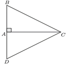 Cho tam gi&aacute;c ABC vu&ocirc;ng tại A. Gọi D l&agrave; điểm thuộc tia đối của tia AB sao cho AB = AD. Khi đ&oacute;, \(\frac{ (ảnh 1)