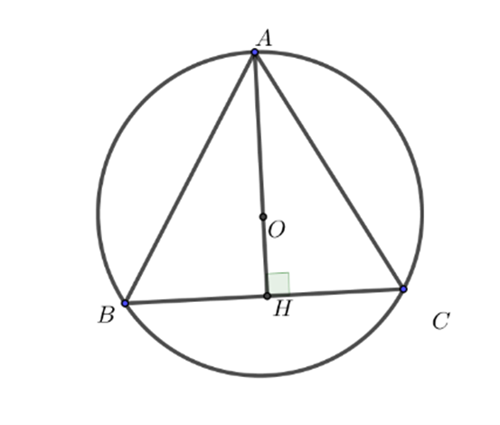 Từ đ&oacute; ta c&oacute; \(\frac{{3R}}{2} = \frac{{a\sqrt 3 }}{2}\) suy ra \(a (ảnh 1)