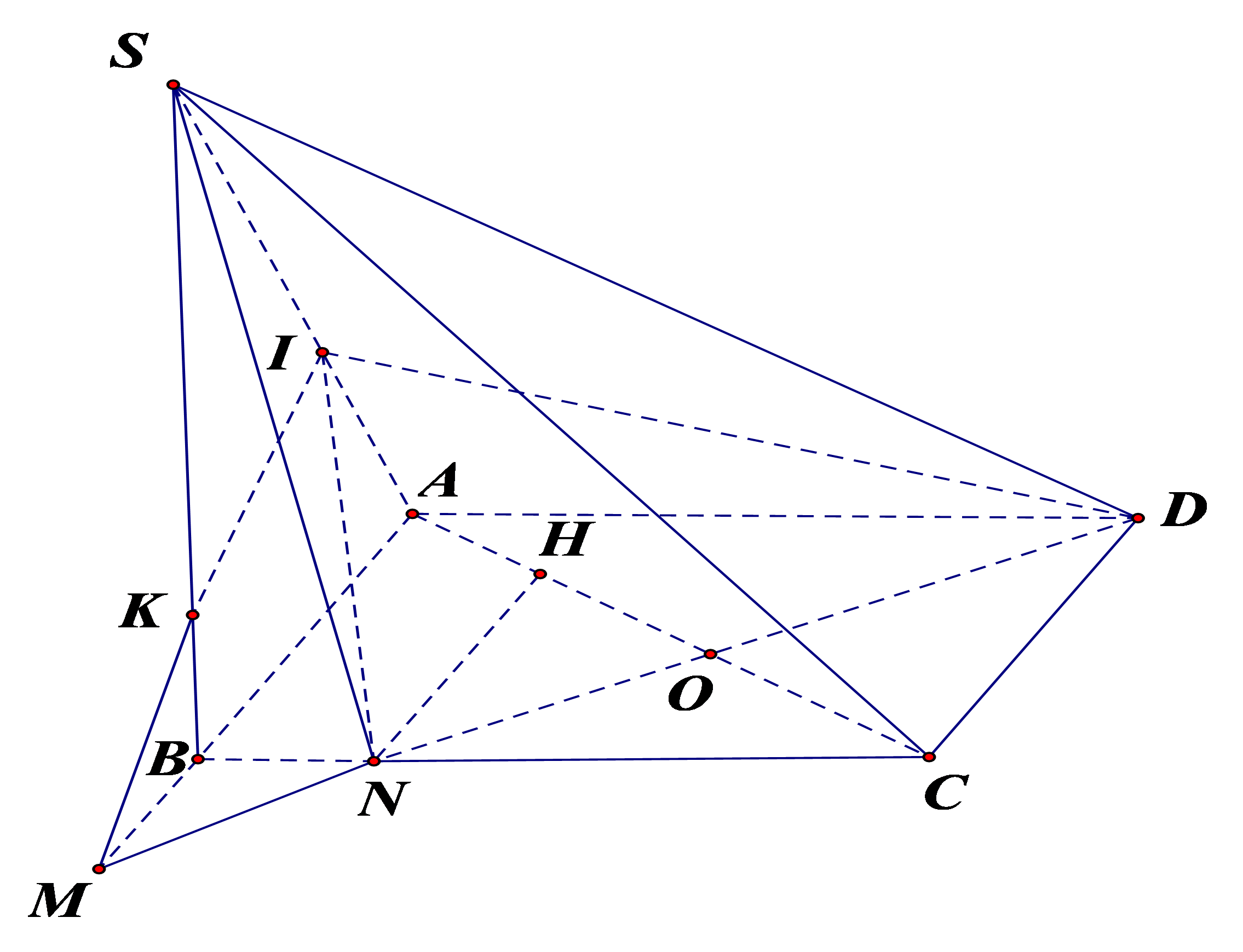 Trong (SAB) c&oacute; \[MI \cap SB = K \R (ảnh 1)