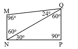 Góc đỉnh Q, cạnh QM, QP có số đo là: (ảnh 1)