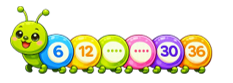 “6; 12; …; ...; 30; 36”. Số thích hợp lần lượt điền vào chỗ chấm là: (ảnh 1)